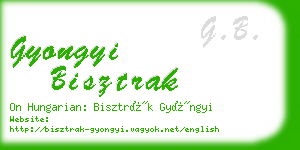 gyongyi bisztrak business card